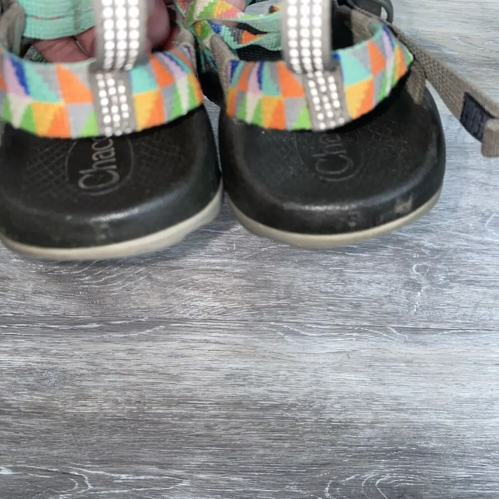 Chaco Big Kid Youth ZX1 Ecotread Sandal Rainbow Colorful Adjustable Strap Shoe 3